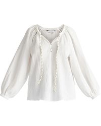 Paisie - Cheesecloth Peasant Blouse In - Lyst