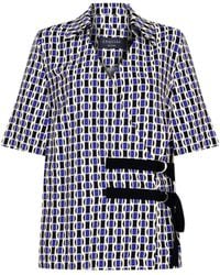 Exquise - Madeline Checkered Belted Wrap Top - Lyst