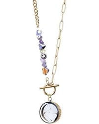 My Little Nature - Dandelion Seeds Plated Artisan Necklace With Joyful Beaded Chain - Lyst