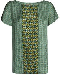 2KStyle - Marina Geometrical Print Satin Blouse - Lyst