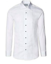 Ron Tomson - Lurex Paneled Spread Collar Shirt - Lyst