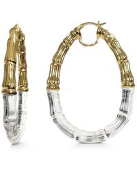 Gold & Honey - Duchess And Clear Bamboo Hoop Earrings - Lyst