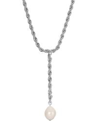 Leeada Jewelry - Bryn Pearl Lariat Necklace - Lyst