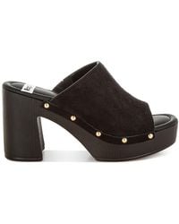 Rag & Co - Masaki Soft Suede Leather Wooden Clogs - Lyst