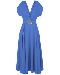 ALINA CERNĂTESCU - Ischia Linen Work Dress With Pockets And Textile Belt - Lyst