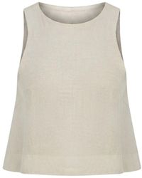 Monlicia - Neutrals Lena Linen Top - Lyst