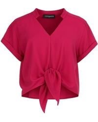 Conquista - Tie-Front Blouse - Lyst