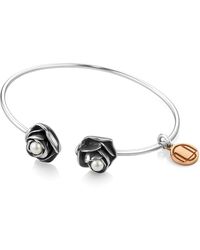 Unaloe - Minimal Sterling Bracelet Rocks With Pearl – Timeless Handmade Italian Jewelry - Lyst