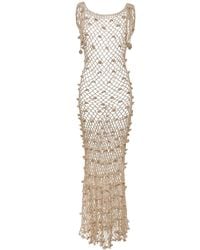 Andreeva - Malva Metallic Handmade Crochet Maxi Dress - Lyst