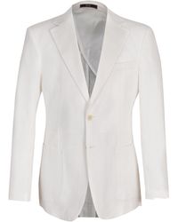 DAVID WEJ - Hugo Linen Single Breasted Blazer - Lyst