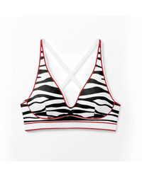 Jessie Zhao New York - Zebra Stripe Sports Bra - Lyst