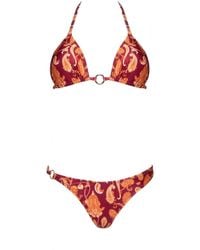 Forever Young the label - Neutrals Bordeaux Paisley Bikini Set - Lyst