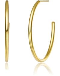 Genevive Jewelry - Rachel Glauber Colored Large Open Hoop Earrings - Lyst