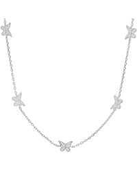 Kylie Harper - Diamond Cz Butterfly Station Necklace - Lyst
