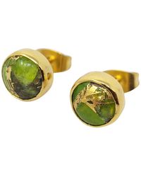 Sophelia - Peridot August Birthstone Stud Mini Plated Earrings - Lyst