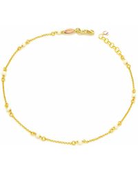 Unaloe - Plated Pearl Choker Necklace – Natural Dainty Pearl Necklace For Elegant Bridal Jewelry Gift - Lyst