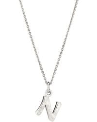Posh Totty Designs - Sterling Silver Textured Initial Letter Necklace - Lyst