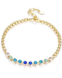 KAMARIA - Bezel Ombre Opal Bracelet With Box Chain - Lyst
