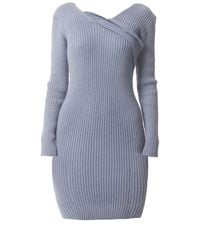 Sour Figs - Asymmetric Slant Band Knit Midi Dress - Lyst