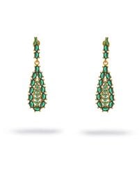 Ebru Jewelry - Queen's Grace Emerald Drop Earrings - Lyst