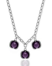 Unaloe - Fantasy Sterling Crystal Necklace – Elegant Three Stone Pendant Jewelry For - Lyst