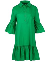 Conquista - Bell Sleeve Dress With Ruffle Hem - Lyst