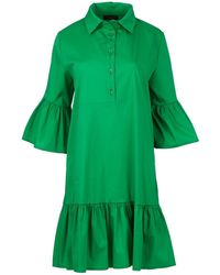 Conquista - Bell Sleeve Dress With Ruffle Hem - Lyst