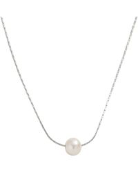 Bermuda Watch Company - Annie Apple Olivia Dainty Pearl Necklace Stainless Steel - Lyst