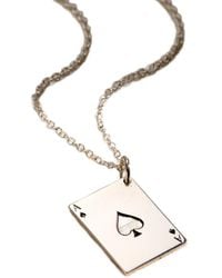 Posh Totty Designs - Sterling Ace Of Spades Playing Card Charm Necklace - Lyst