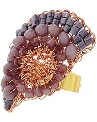 Lavish by Tricia Milaneze - Neutrals Breeze Mix Althea Handmade Crochet Ring - Lyst