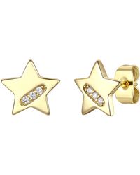Genevive Jewelry - Rachel Glauber Plated With Diamond Cubic Zirconia Lucky Star Stud Earrings - Lyst
