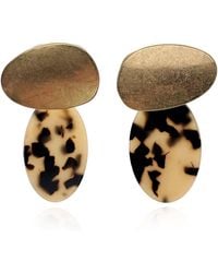 Michael Nash Jewelry - Chiara Worn And Tortoise Pierced Resin Drop Earrings - Lyst
