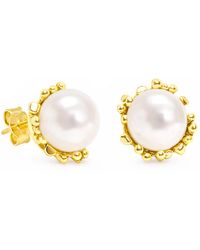 Unaloe - Plated Earrings With Natural Pearl – Elegant Jewelry For - Lyst