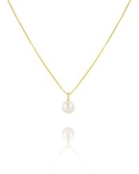 Arctic Fox & Co. - Single Pearl Chain Necklace - Lyst