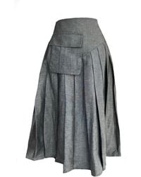 Mirimalist - Twirl Pleated Midi Skirt - Lyst