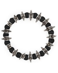 Snake Bones - Lava Beads Oxidized Sterling Silver Spiky Bracelet - Lyst