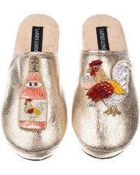 Laines London - Softie Slippers With Chicken Wine Brooches - Lyst