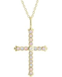 KAMARIA - Opal Bezel Cross Necklace - Lyst