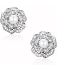 Santinni - Tsarina Flower & Freshwater Pearl Earrings - Lyst