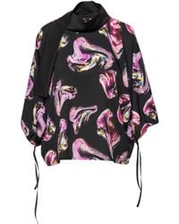 ARTISTA - Rose Crystal High Neck Blouse - Lyst