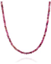 Nellou Jewellery - Ruby Mini Bead Necklace - Lyst