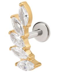 Vanhi - Curved Marquise Threadless Flat Back Titanium Cartilage Stud - Lyst