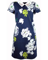 Lalipop Design - A-Line Mini Dress With Bead Embroidered Collar - Lyst