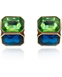 Michael Nash Jewelry - Clara Peridot And Sapphire Double Stone Clip Earrings - Lyst
