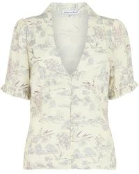 Lily and Lionel - Neutrals Rachel Vintage Inspired Short Sleeve Josephine Print Shirt - Lyst