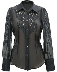 Smart and Joy - Embroidered Organza Blouse - Lyst