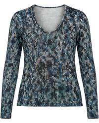 Conquista - Sequin V-Neck Long-Sleeve Top - Lyst
