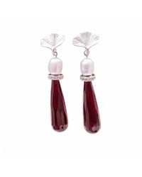 Way to Chic - Pearls And Agate Earrings - Lyst
