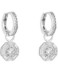 Ballinger Jewellery - Something Sparkly Drop Hoop Earrings - Lyst