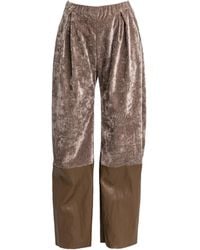 ARTISTA - Neutrals Seal Wide Leg Velvet Pants - Lyst